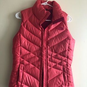 North Face pink puffer vest